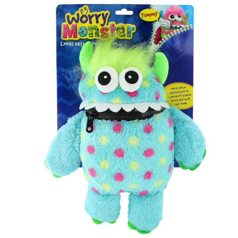 Large Blue Plush Worry Monster