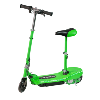 Kids Green Electric Scooter With Seat & LED Lights