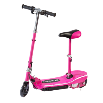 Kids Pink Electric Scooter With Seat & LED Lights