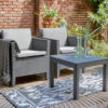 Keter Allibert Chicago 2 Seater Grey Balcony Set