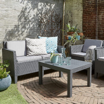 Keter Chicago 4 Seat Outdoor Grey Sofa Set