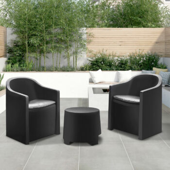 Ipae-Progarden Luna Anthracite Grey Bistro Garden Set