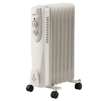 White 7 Fin 1500W Oil Filled Radiator