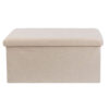 Cream Teddy Boucle Double Ottoman Storage Box
