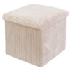 Cream Corduroy Storage Footstool