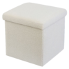 White Teddy Boucle Storage Footstool